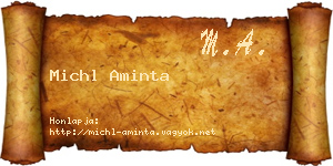 Michl Aminta névjegykártya